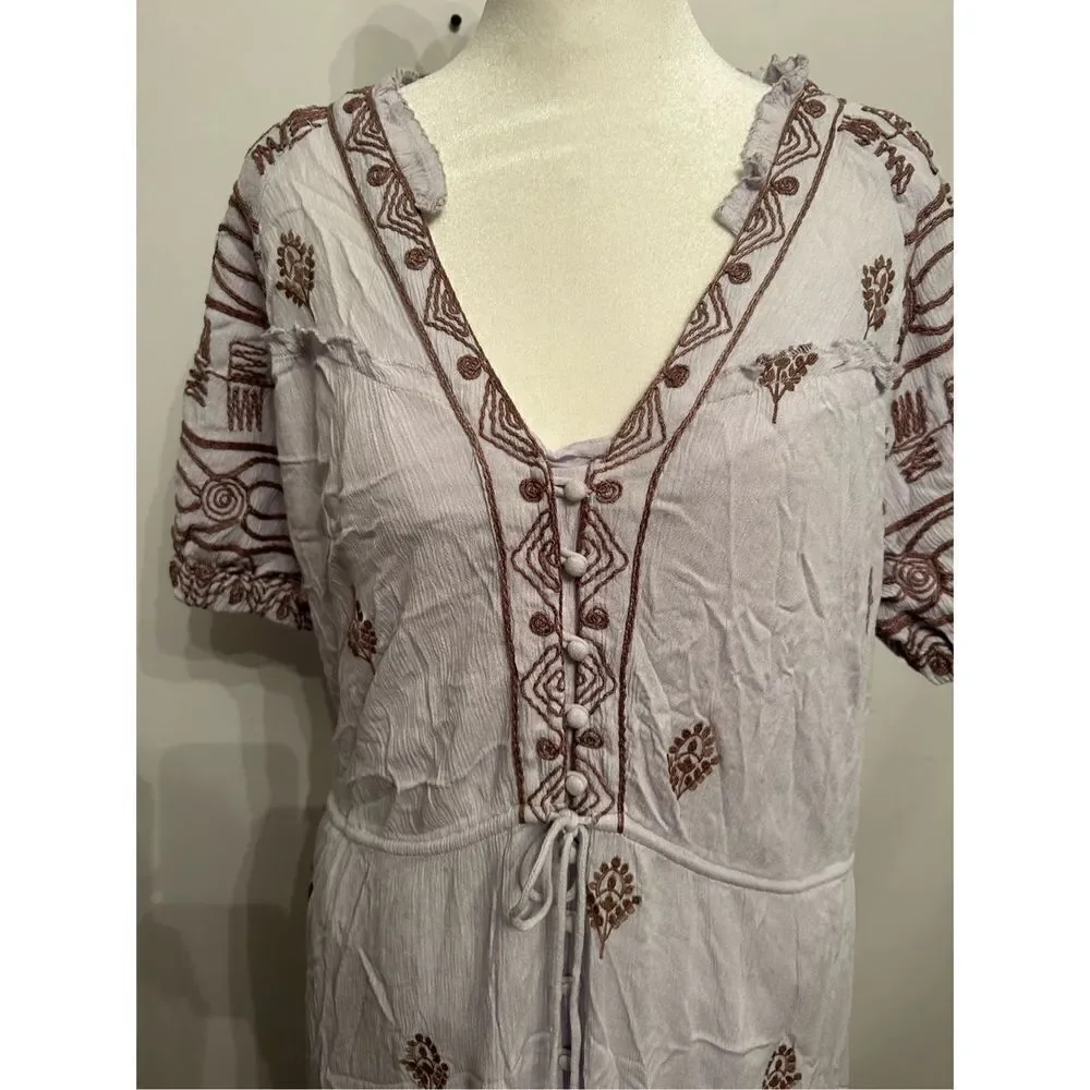 Free people - Riley Embroidered Midi Dress size S